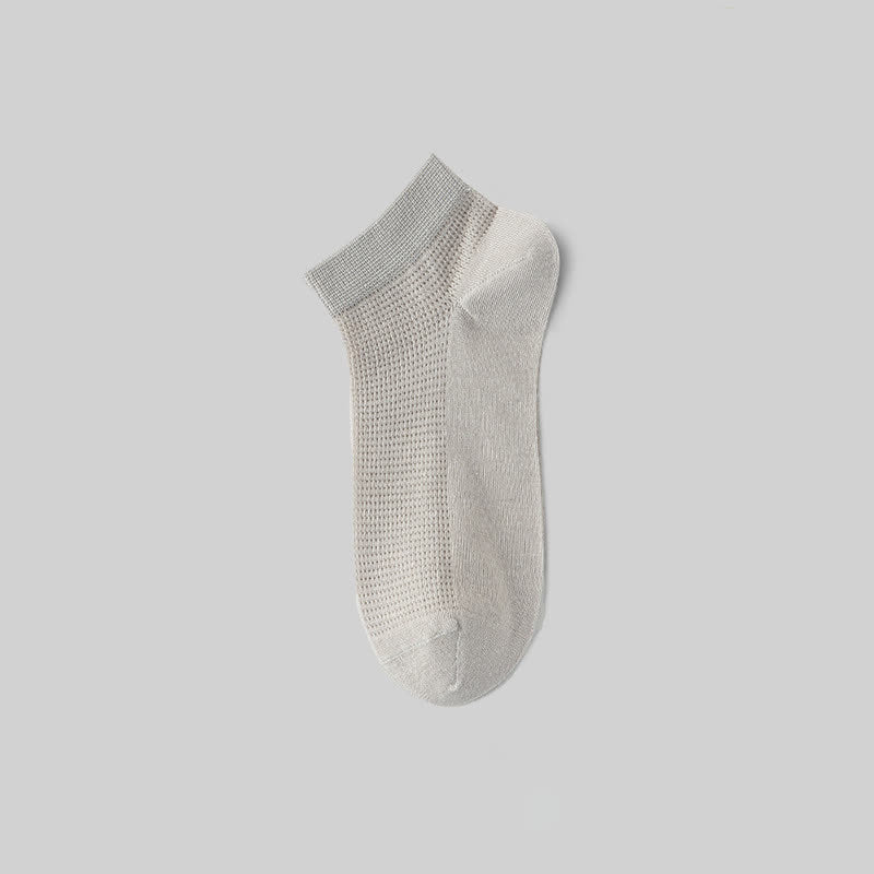 Mesh Breathable Mulberry Silk No Show Socks(9 Pairs) - Grey - EU36-40(US3-7) - image 14