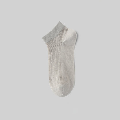 Mesh Breathable Mulberry Silk No Show Socks(9 Pairs) - Grey - EU36-40(US3-7) - image 14