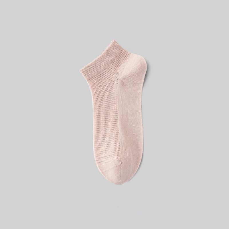 Mesh Breathable Mulberry Silk No Show Socks(9 Pairs) - Light Pink - EU36-40(US3-7) - image 8