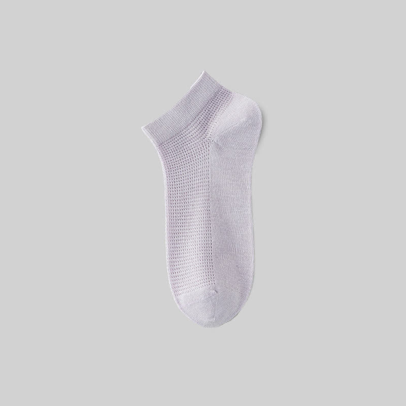Mesh Breathable Mulberry Silk No Show Socks(9 Pairs) - Light Purple - EU36-40(US3-7) - image 14