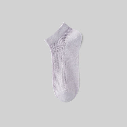 Mesh Breathable Mulberry Silk No Show Socks(9 Pairs) - Light Purple - EU36-40(US3-7) - image 14
