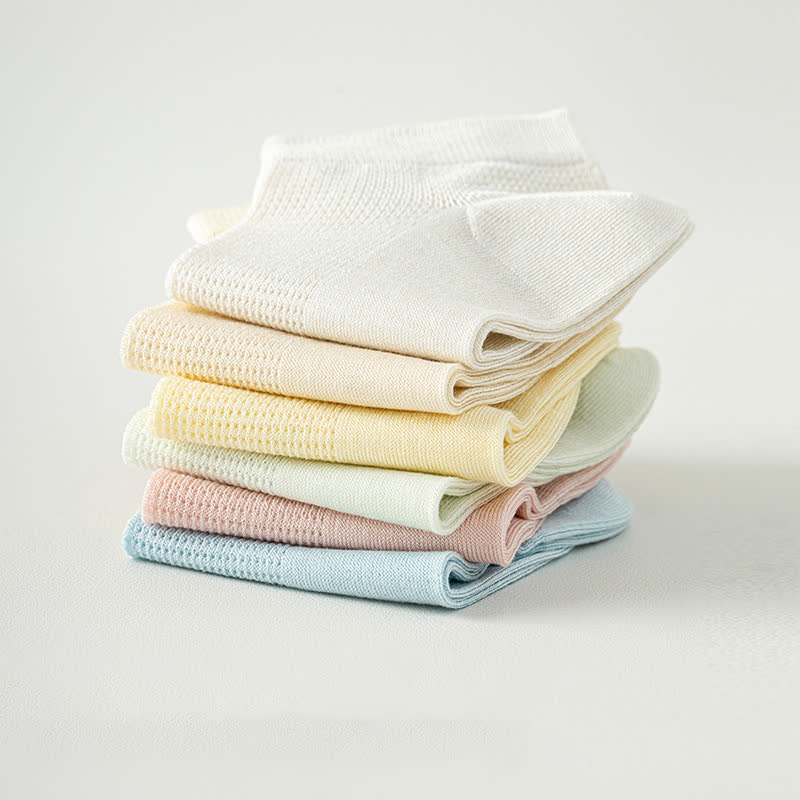 Mesh Breathable Mulberry Silk No Show Socks(9 Pairs) - image 2