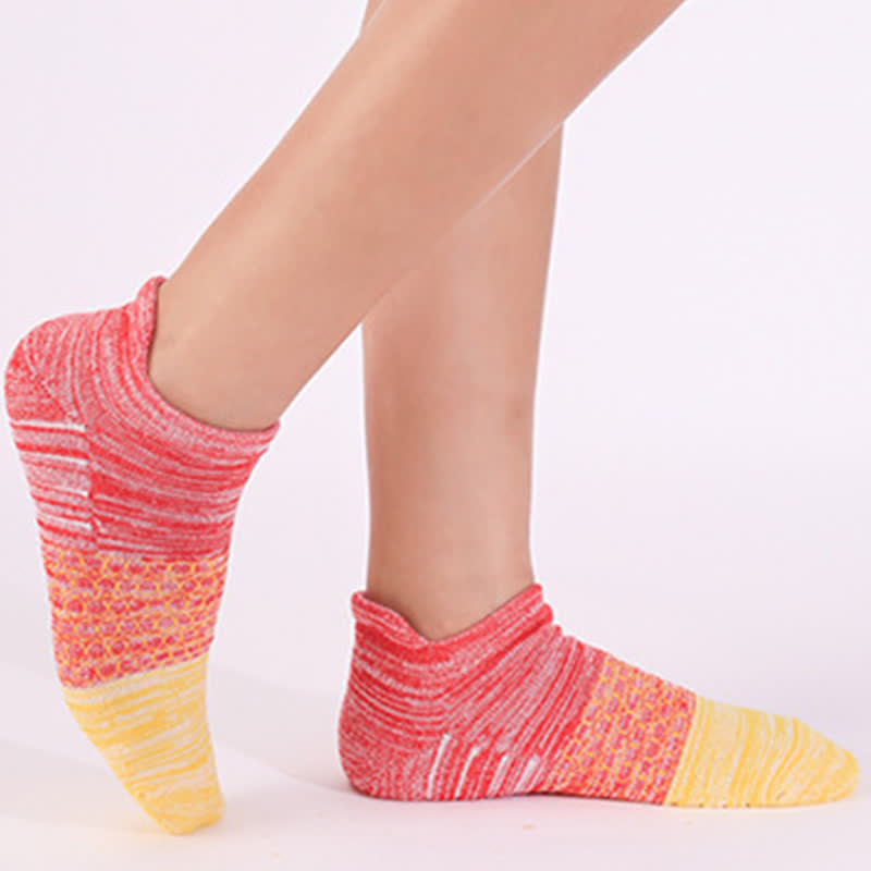 Gradient Color Block Cotton Ankle Compression Socks(8 Pairs) - image 7