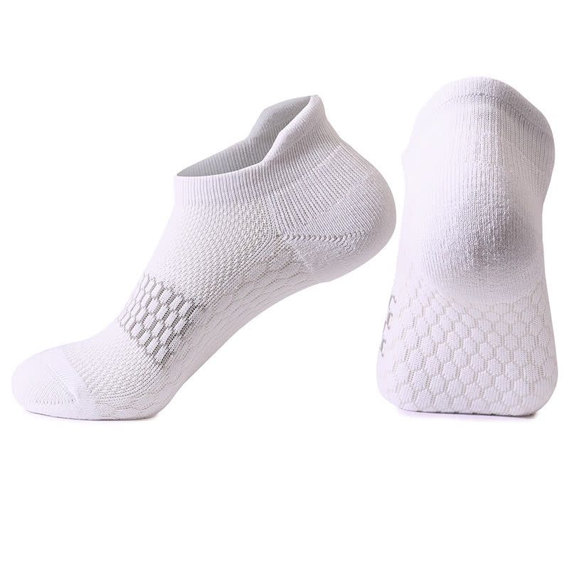 Gradient Color Block Cotton Ankle Compression Socks(8 Pairs) - White - EU39-42(US6-8.5) - image 12