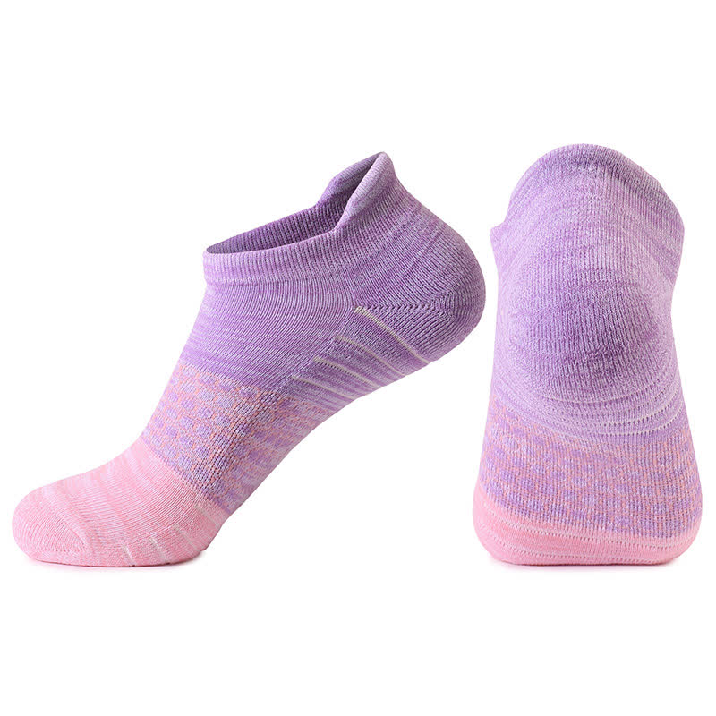 Gradient Color Block Cotton Ankle Compression Socks(8 Pairs) - Purple&Pink - EU39-42(US6-8.5) - image 6