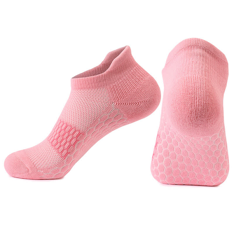 Gradient Color Block Cotton Ankle Compression Socks(8 Pairs) - Pink - EU39-42(US6-8.5) - image 11