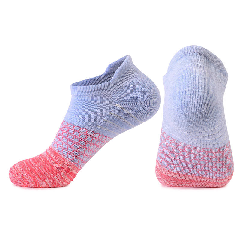 Gradient Color Block Cotton Ankle Compression Socks(8 Pairs) - Blue&Pink - EU39-42(US6-8.5) - image 4