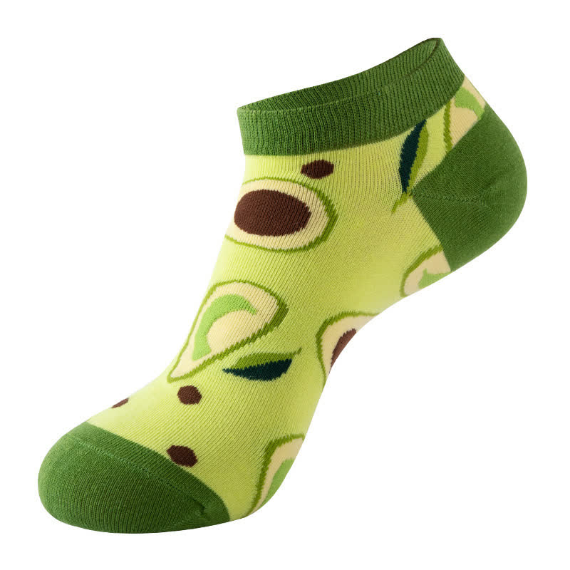 Fruit Series Ankle Socks(5 Pairs) - Green - EU36-42(US3-8.5) - image 5