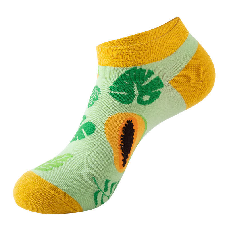 Fruit Series Ankle Socks(5 Pairs) - Light Green - EU36-42(US3-8.5) - image 2