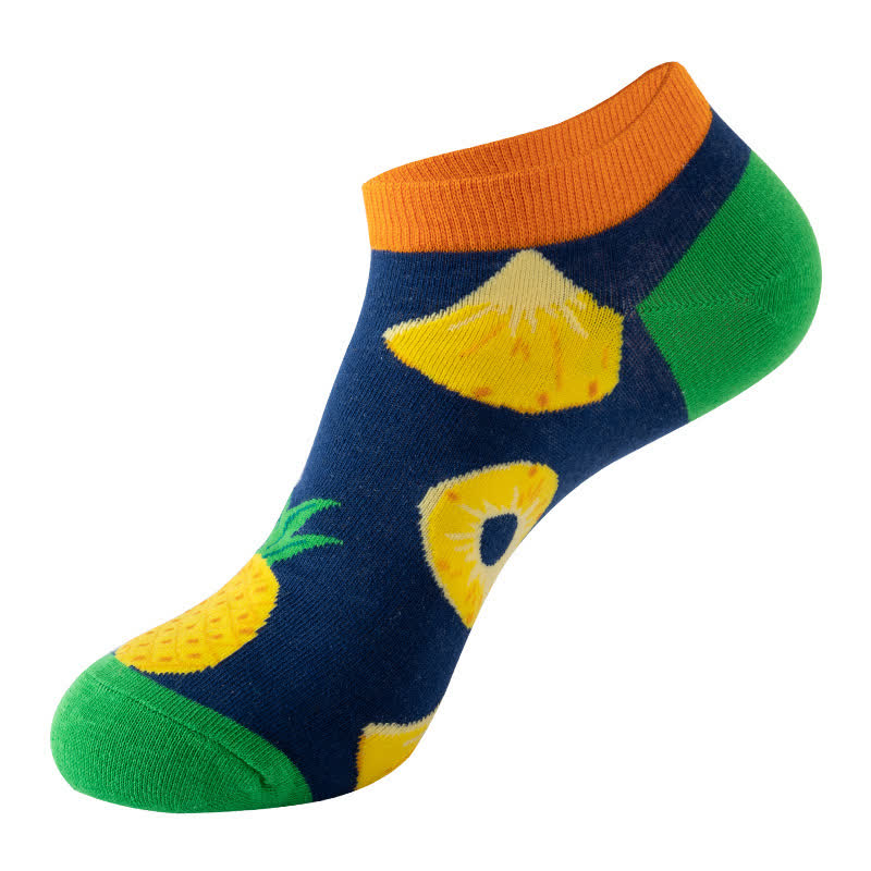 Fruit Series Ankle Socks(5 Pairs) - Navy Blue - EU36-42(US3-8.5) - image 3