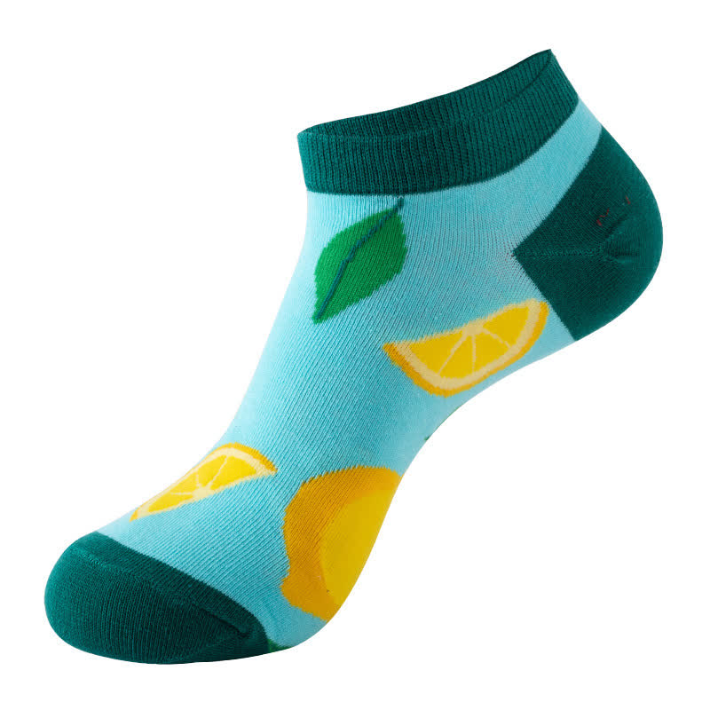 Fruit Series Ankle Socks(5 Pairs) - Blue - EU36-42(US3-8.5) - image 4
