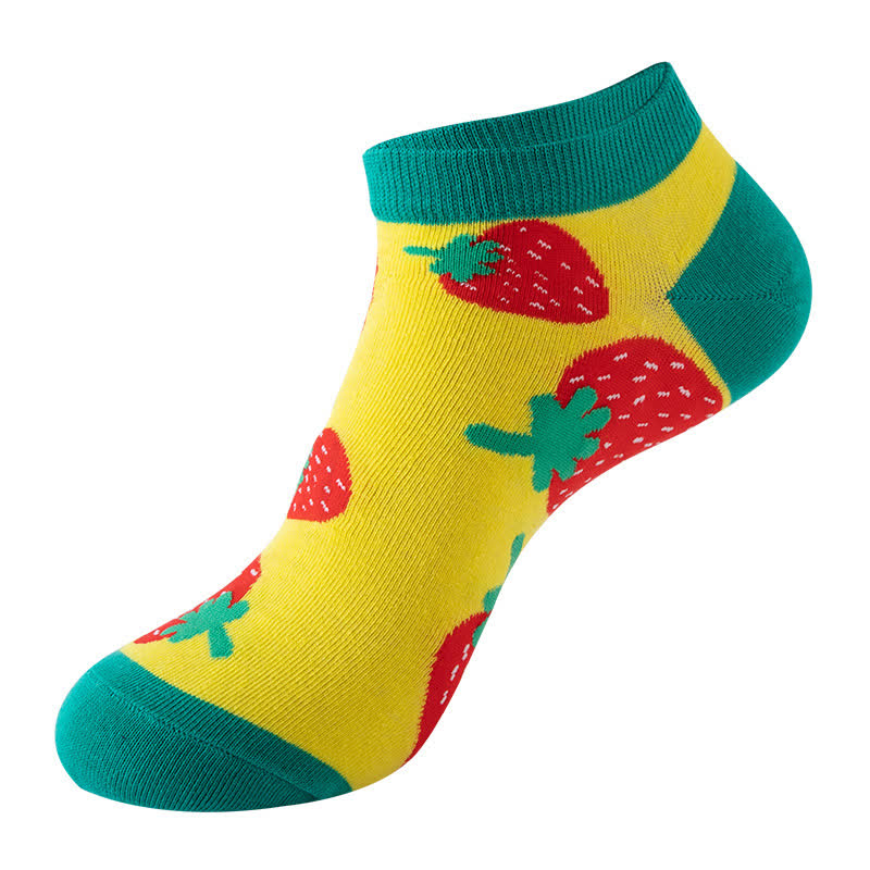 Fruit Series Ankle Socks(5 Pairs) - Yellow - EU36-42(US3-8.5) - image 1