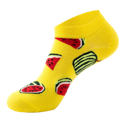 Cartoon Fruit Series Ankle Socks(5 Pairs) - Yellow - EU36-42(US3-8.5) - image 7