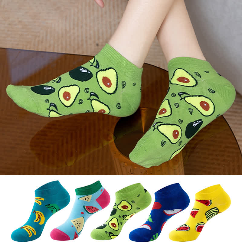 Cartoon Fruit Series Ankle Socks(5 Pairs) - Multicolor - EU36-42(US3-8.5) - image 1