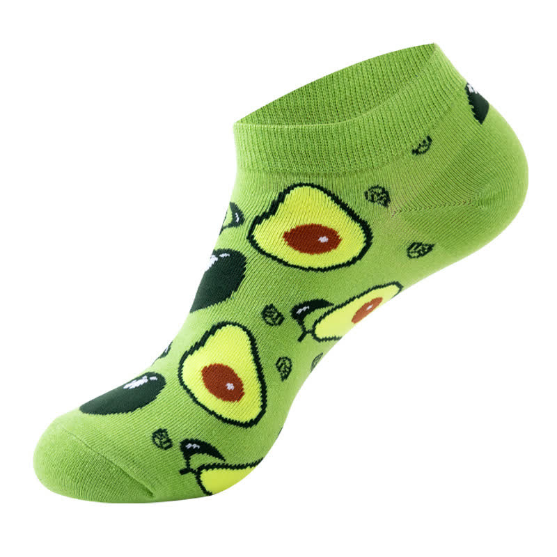 Cartoon Fruit Series Ankle Socks(5 Pairs) - Light Green - EU36-42(US3-8.5) - image 5