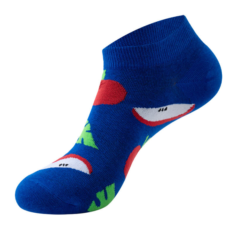 Cartoon Fruit Series Ankle Socks(5 Pairs) - Royal Blue - EU36-42(US3-8.5) - image 6