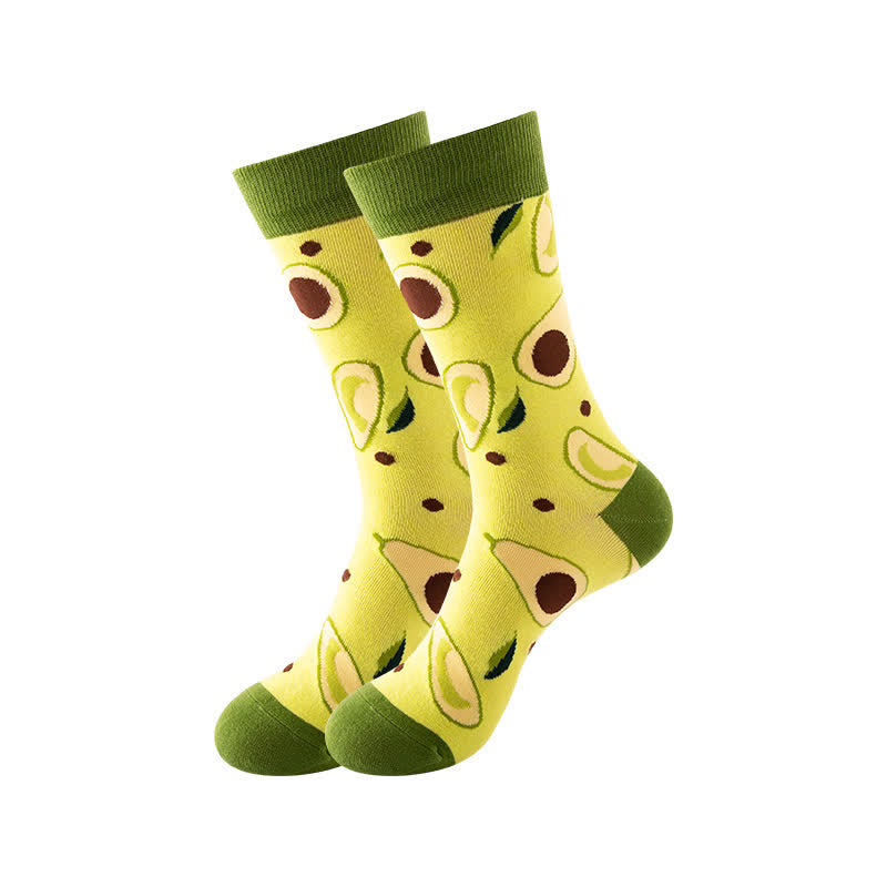 Fruits Series Quarter Socks(6 Pairs) - Green - EU36-43(US3-9) - image 7