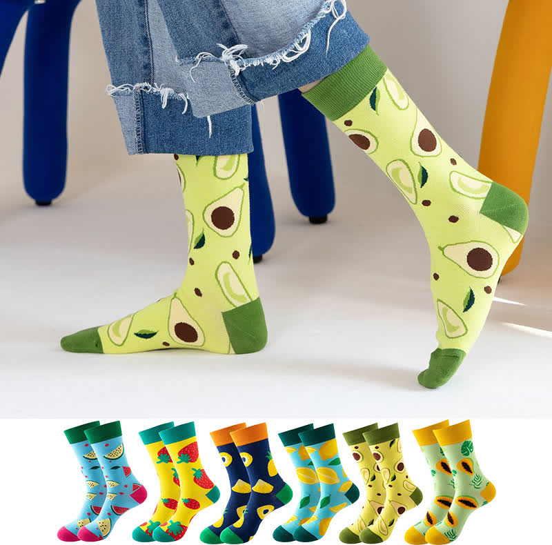 Fruits Series Quarter Socks(6 Pairs) - Multicolor - EU36-43(US3-9) - image 0