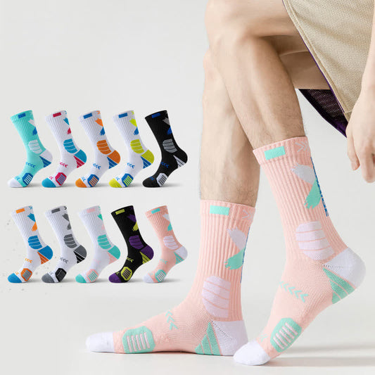 Arrow Graphic Print Sports Quarter Compression Socks(5 Pairs) - image 1