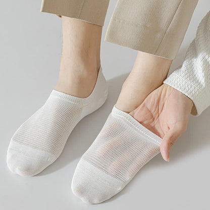 Solid Color Comfortable Mesh Cotton No Show Socks(8 Pairs) - image 1