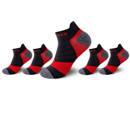 Colorblock Letter Print Ankle Compression Socks(5 Pairs) - Red - EU39-44(US6-10) - image 4
