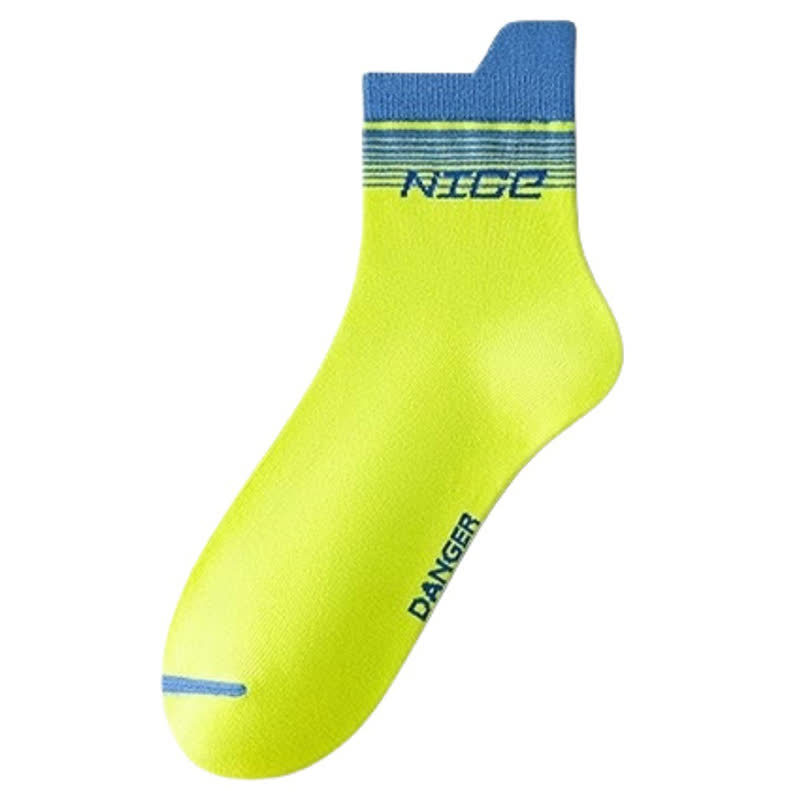 Striped Letter Print Cotton Ankle Compression Socks(5 Pairs) - Green - EU39-44(US6-10) - image 13