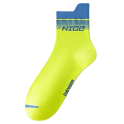 Striped Letter Print Cotton Ankle Compression Socks(5 Pairs) - Green - EU39-44(US6-10) - image 13