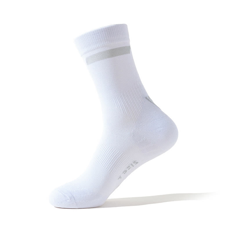 Color-block Cycling Quarter Compression Socks(7 Pairs) - White - EU39-43(US6-9) - image 7