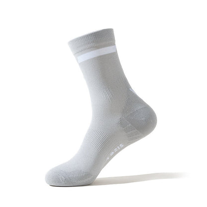 Color-block Cycling Quarter Compression Socks(7 Pairs) - Grey - EU39-43(US6-9) - image 8