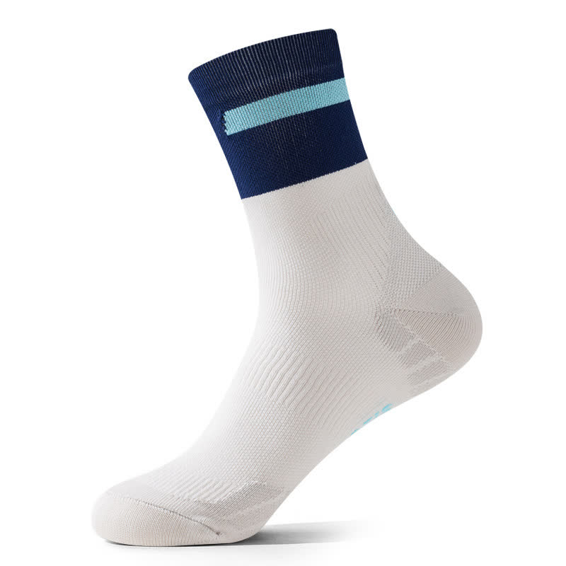 Color-block Cycling Quarter Compression Socks(7 Pairs) - Light Gray - EU39-43(US6-9) - image 14