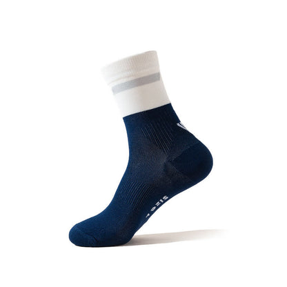 Color-block Cycling Quarter Compression Socks(7 Pairs) - Navy Blue - EU39-43(US6-9) - image 11