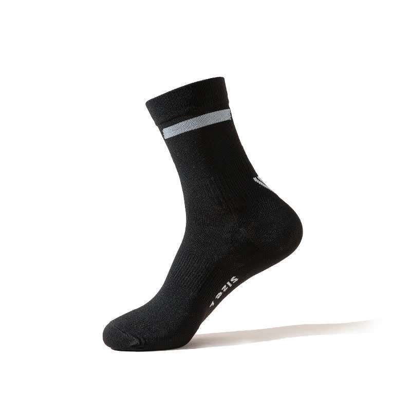 Color-block Cycling Quarter Compression Socks(7 Pairs) - Black - EU39-43(US6-9) - image 4