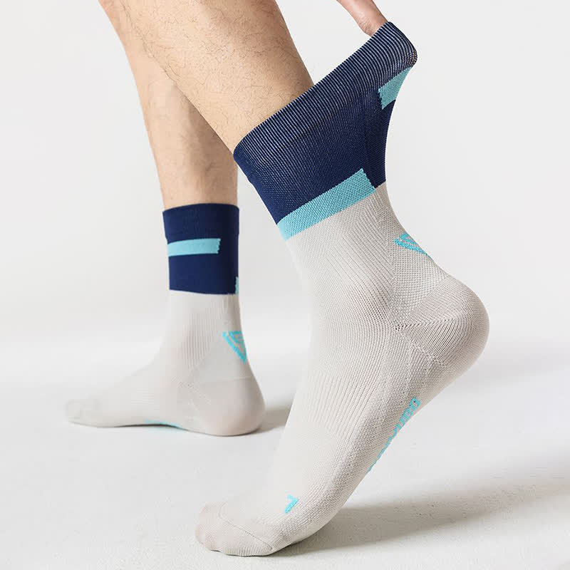 Color-block Cycling Quarter Compression Socks(7 Pairs) - image 13