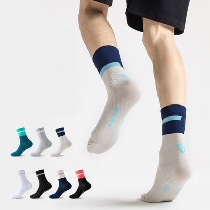 Color-block Cycling Quarter Compression Socks(7 Pairs) - image 3