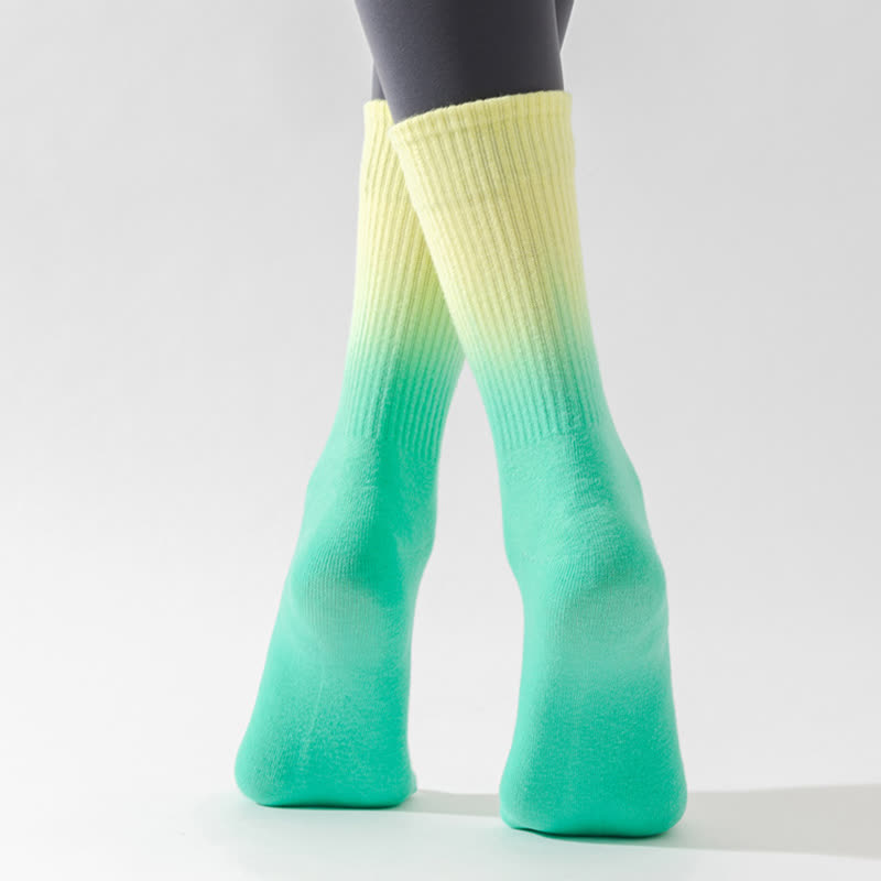 Gradient Color Block Quarter Compression Socks(6 Pairs) - image 9