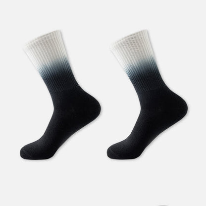 Gradient Color Block Quarter Compression Socks(6 Pairs) - Black - EU35-42(US3-8.5) - image 2
