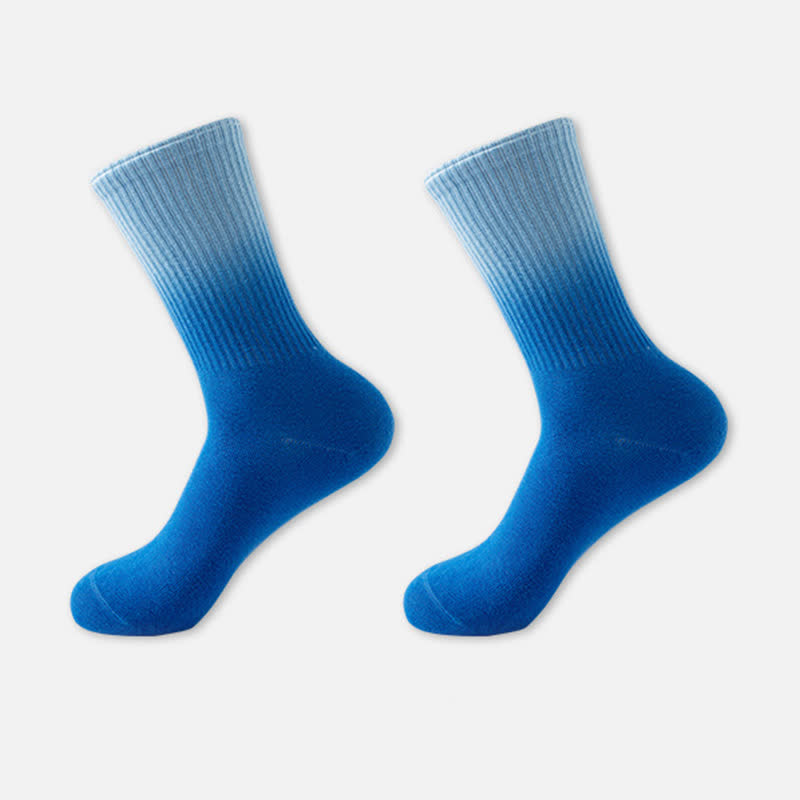 Gradient Color Block Quarter Compression Socks(6 Pairs) - Blue - EU35-42(US3-8.5) - image 11