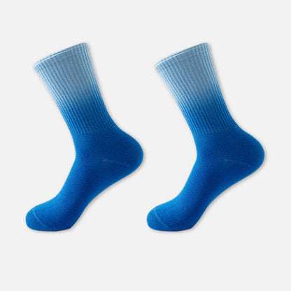 Gradient Color Block Quarter Compression Socks(6 Pairs) - Blue - EU35-42(US3-8.5) - image 11