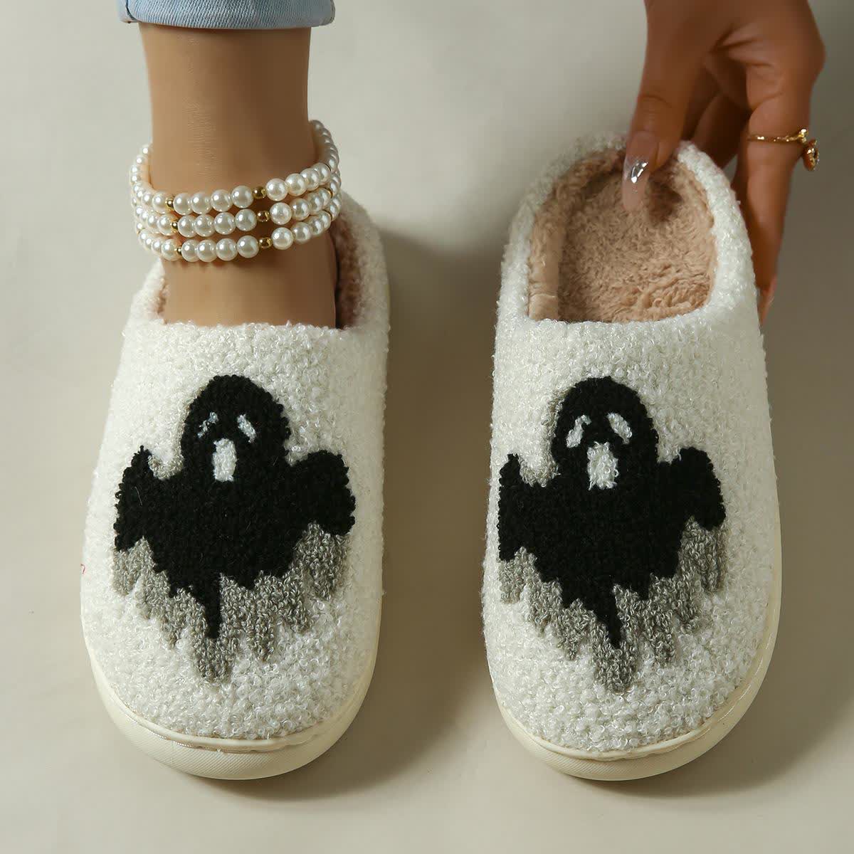 Plus Size Halloween Ghost Slippers - White - EU44-45(US10-11) - image 0