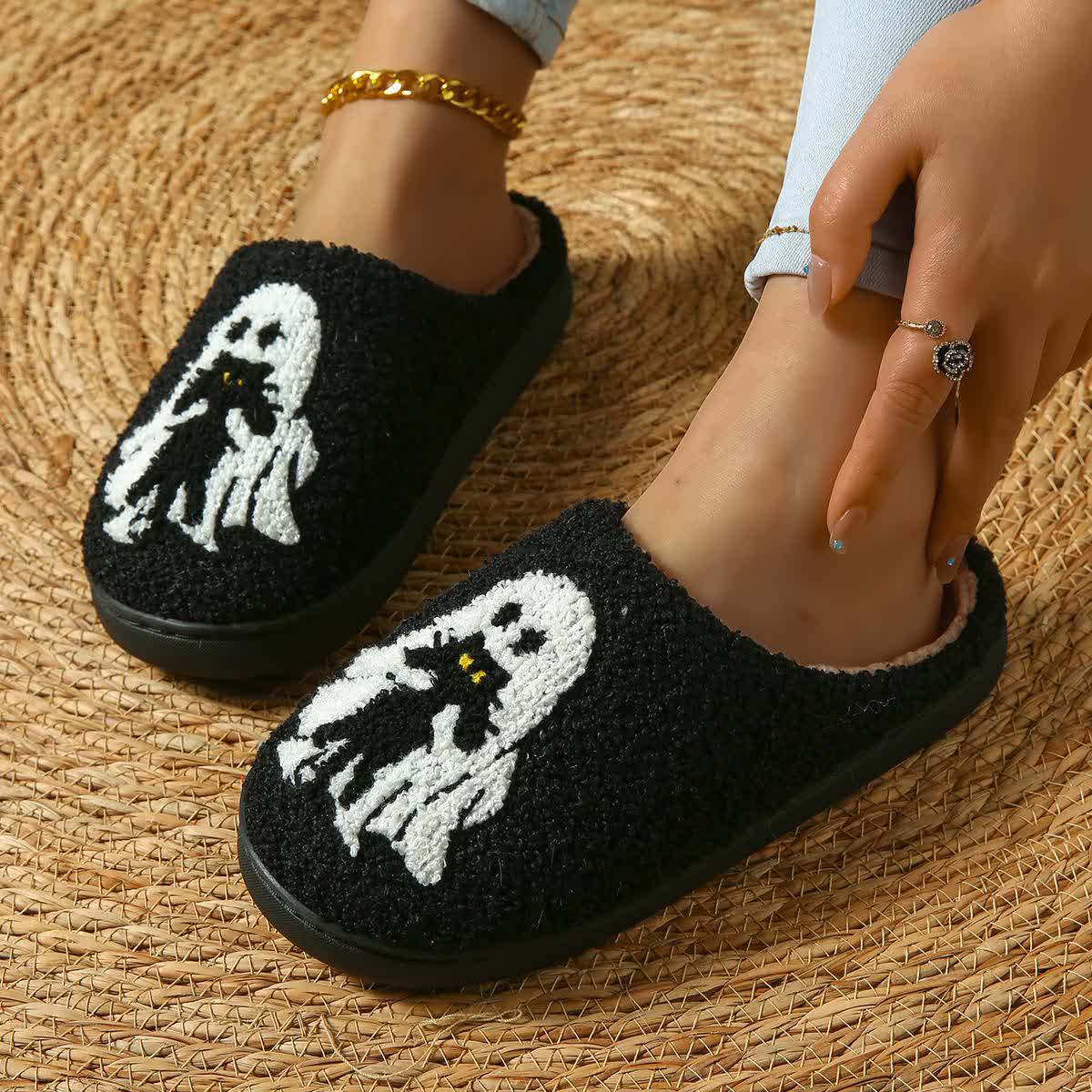 Plus Size Halloween Fun Ghost Slippers - image 7