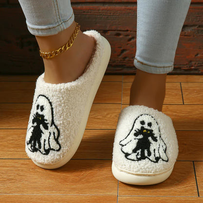 Plus Size Halloween Fun Ghost Slippers - image 1