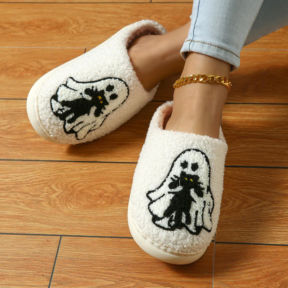 Plus Size Halloween Fun Ghost Slippers - image 3