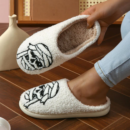 Plus Size Halloween Bandage Skull Print Slippers - image 4