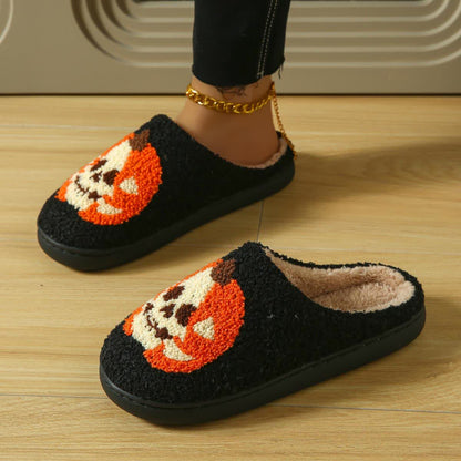 Plus Size Halloween Ghost Face Pumpkin Print Slippers - image 10