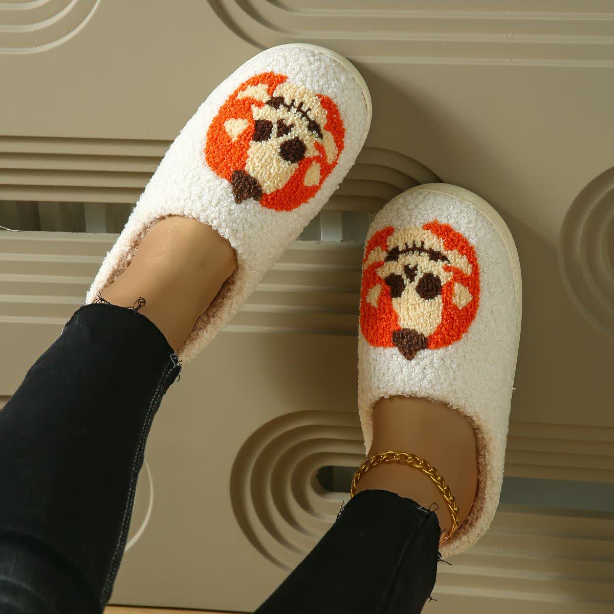 Plus Size Halloween Ghost Face Pumpkin Print Slippers - image 5
