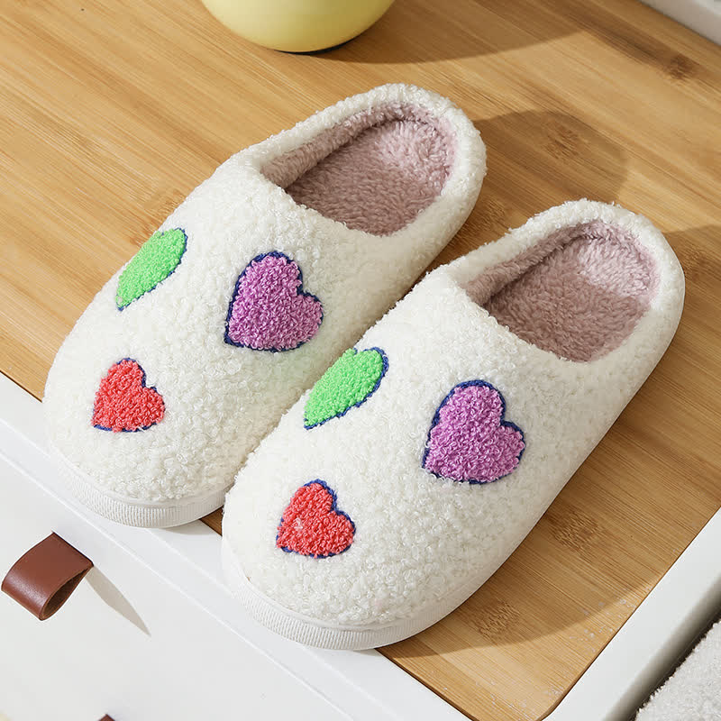 Plus Size Heart Print Slippers - White - EU43-44(US9-10) - image 1