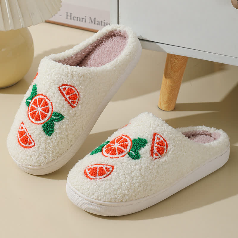 Plus Size Orange Print Slippers - image 3