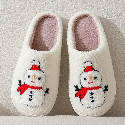 Plus Size Christmas Snowman Print Slippers - image 1