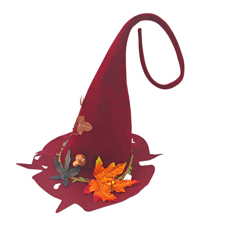 Halloween Red Leaf  Wizard Hat - image 5