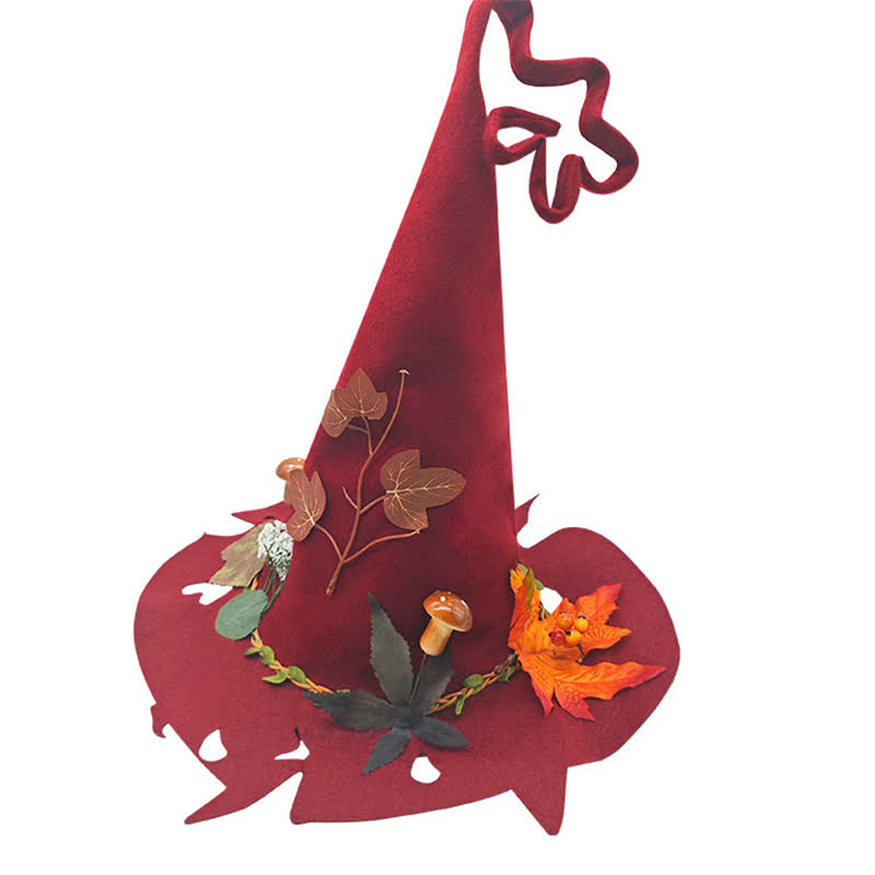Halloween Red Leaf  Wizard Hat - Red - One Size - image 3